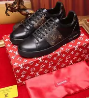 louis vuitton sapatos plates unisexe splice flower leather black